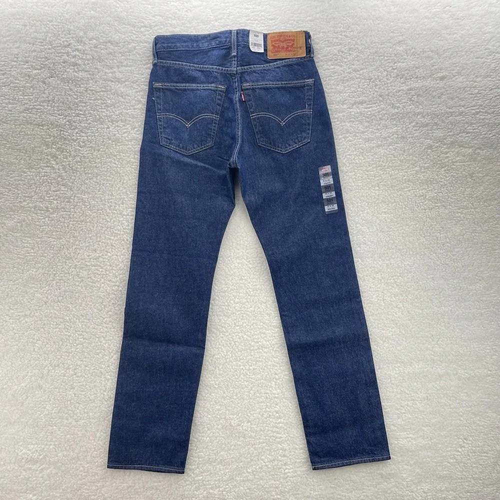 Levis 501 Jeans Mens 31x32 Blue Original Straight Button Fly Denim Grunge New